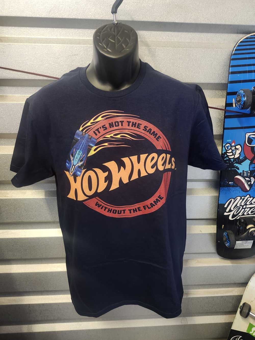 Hot Wheels Medium Men's Navy Graphic Tee - Flame Logo